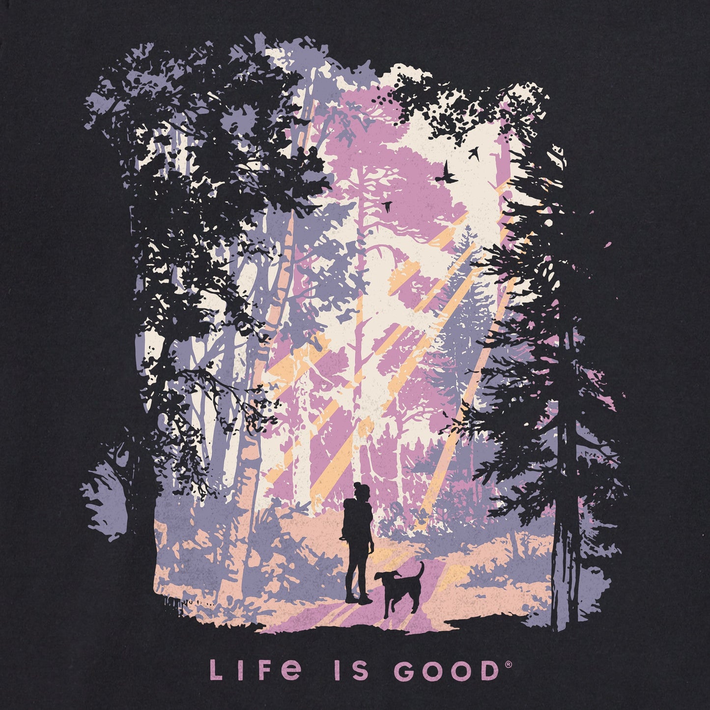 Women's W Hiker w Sunbeams in the Woods Short Sleeve Crusher Tee