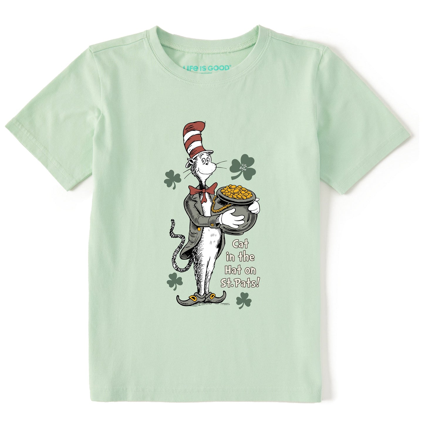 Kids Cat in the Hat on St. Pat's Short Sleeve Crusher Tee