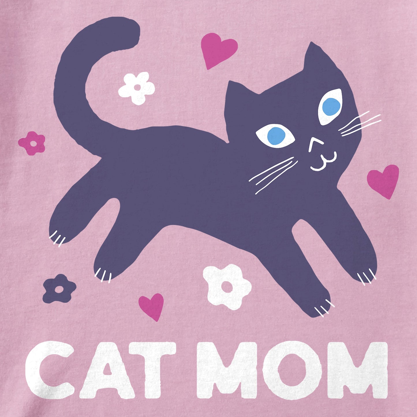 Women's Cat Mom Mini Short Sleeve Crusher Boxy Tee