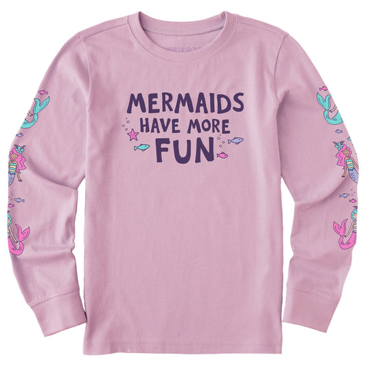 Kids Mermaids Have More Fun Fish Long Sleeve Crusher Tee