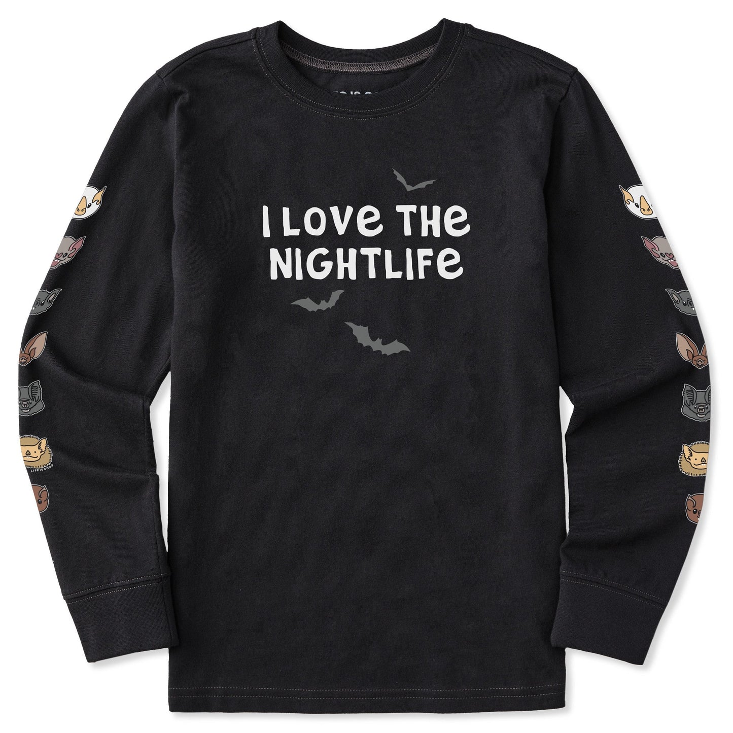 Kids I Love the Nightlife Long Sleeve Crusher Tee