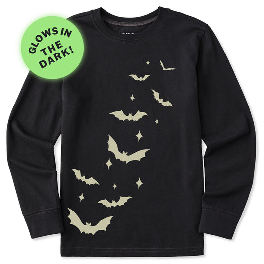 Kids Flying Bats Long Sleeve Crusher Tee