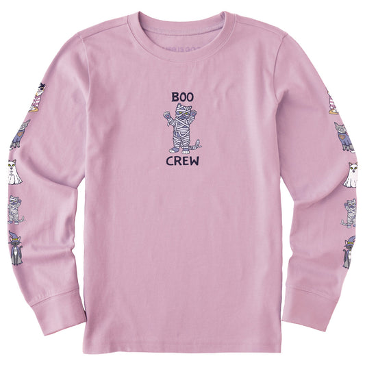 Kids Boo Crew Cats Long Sleeve Crusher Tee