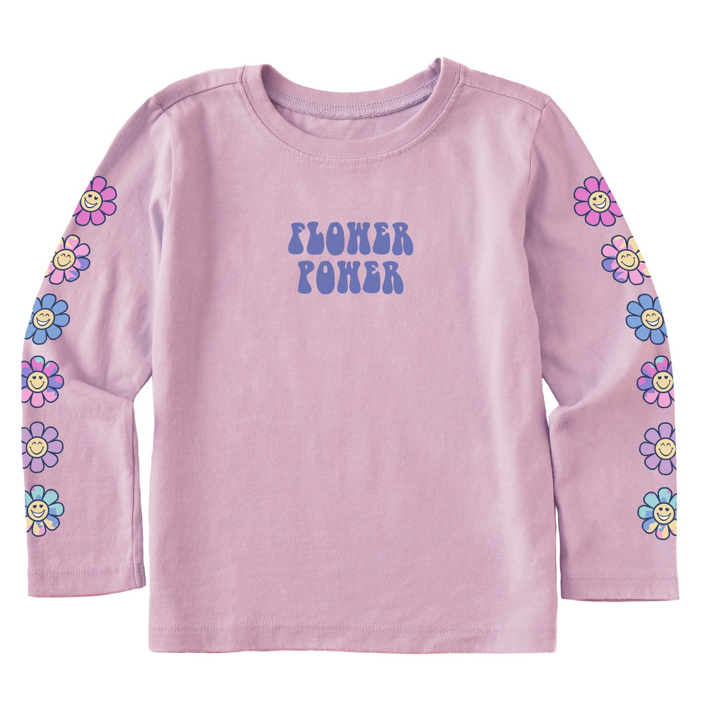 Toddler Flower Power Daisies Long Sleeve Crusher Tee