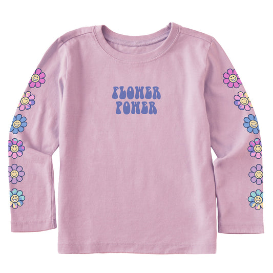 Toddler Flower Power Daisies Long Sleeve Crusher Tee