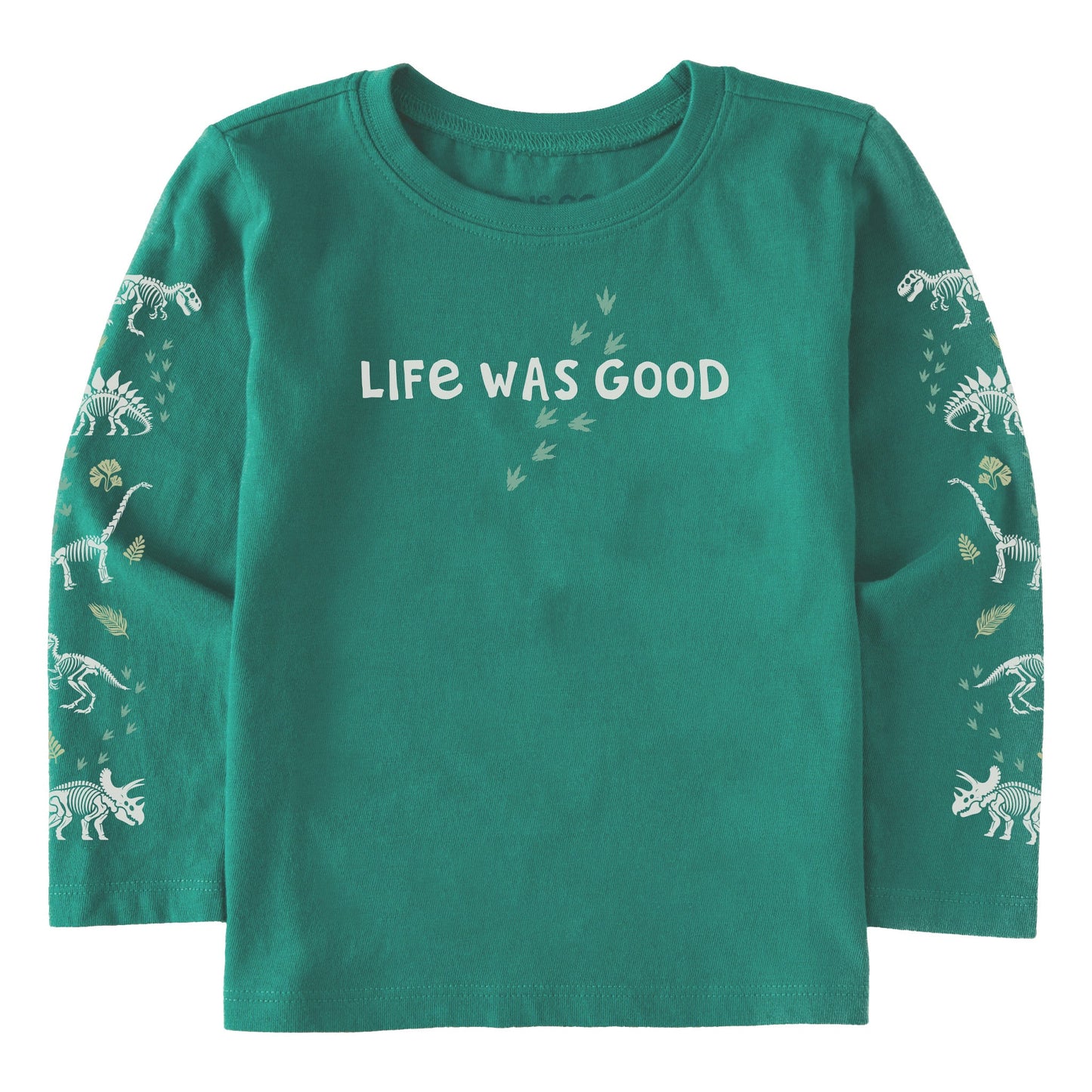 Toddler Life Was Good Dinos Long Sleeve Crusher Tee