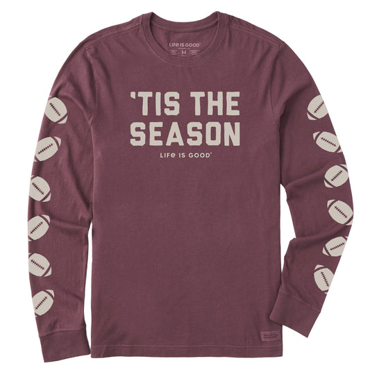 Men's 'Tis the Season Football Long Sleeve Crusher Tee
