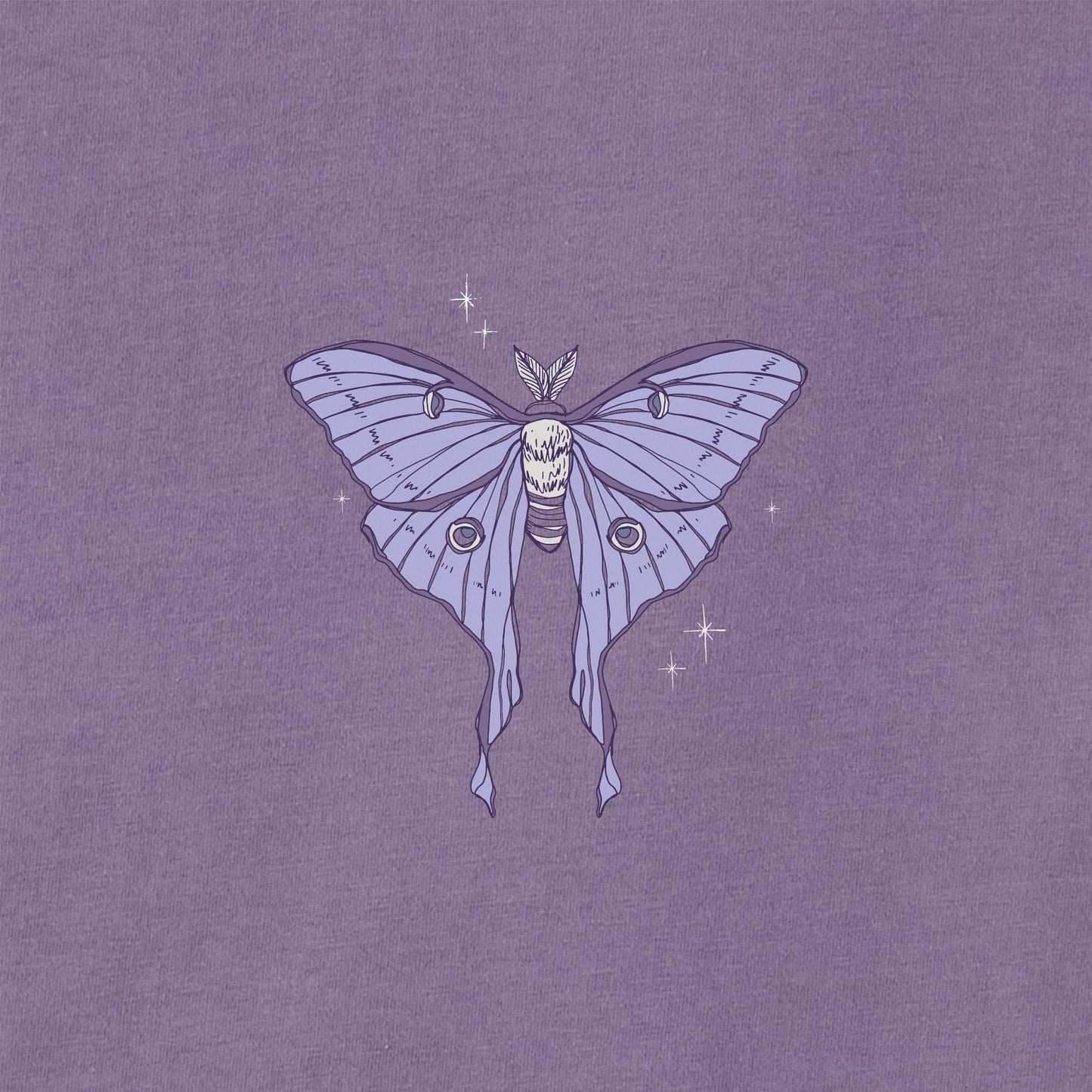 Women's Celestial Luna Moth Long Sleeve Crusher Tee