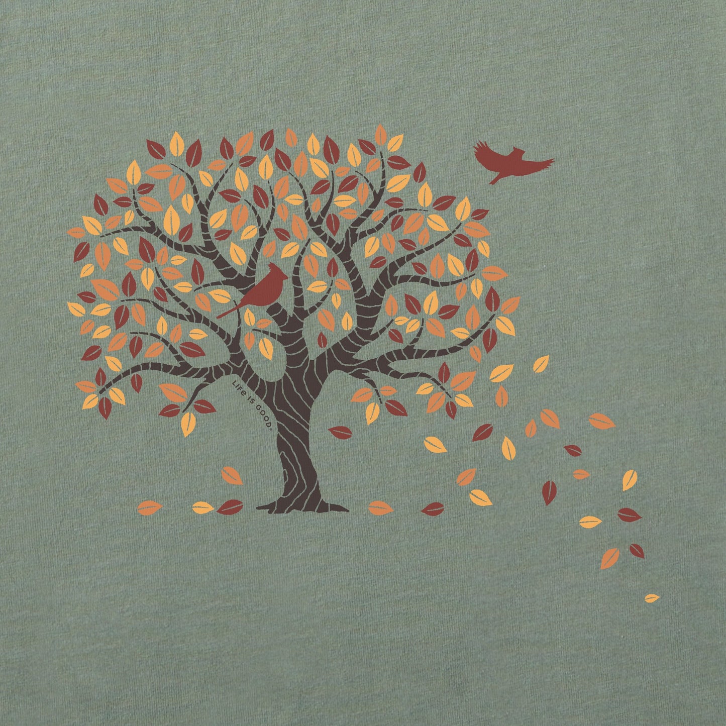 Women's Autumn Tree Leaves Long Sleeve Crusher Tee