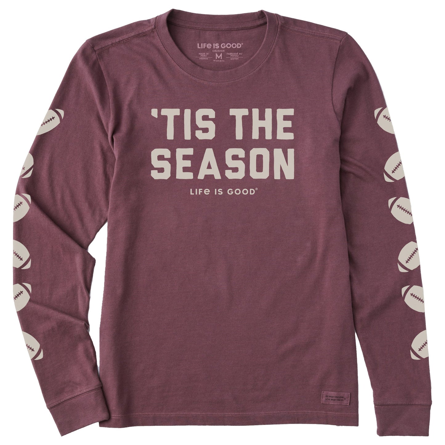 Women's 'Tis the Season Football Long Sleeve Crusher Tee