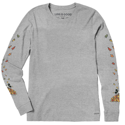 Women's Steamboat Willie Leaf Pile Long Sleeve Crusher Tee