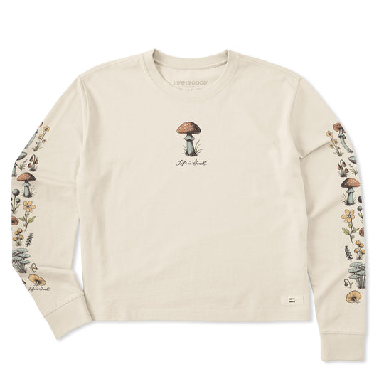 Women's Detailed Mushrooms Long Sleeve Crusher Boxy Tee