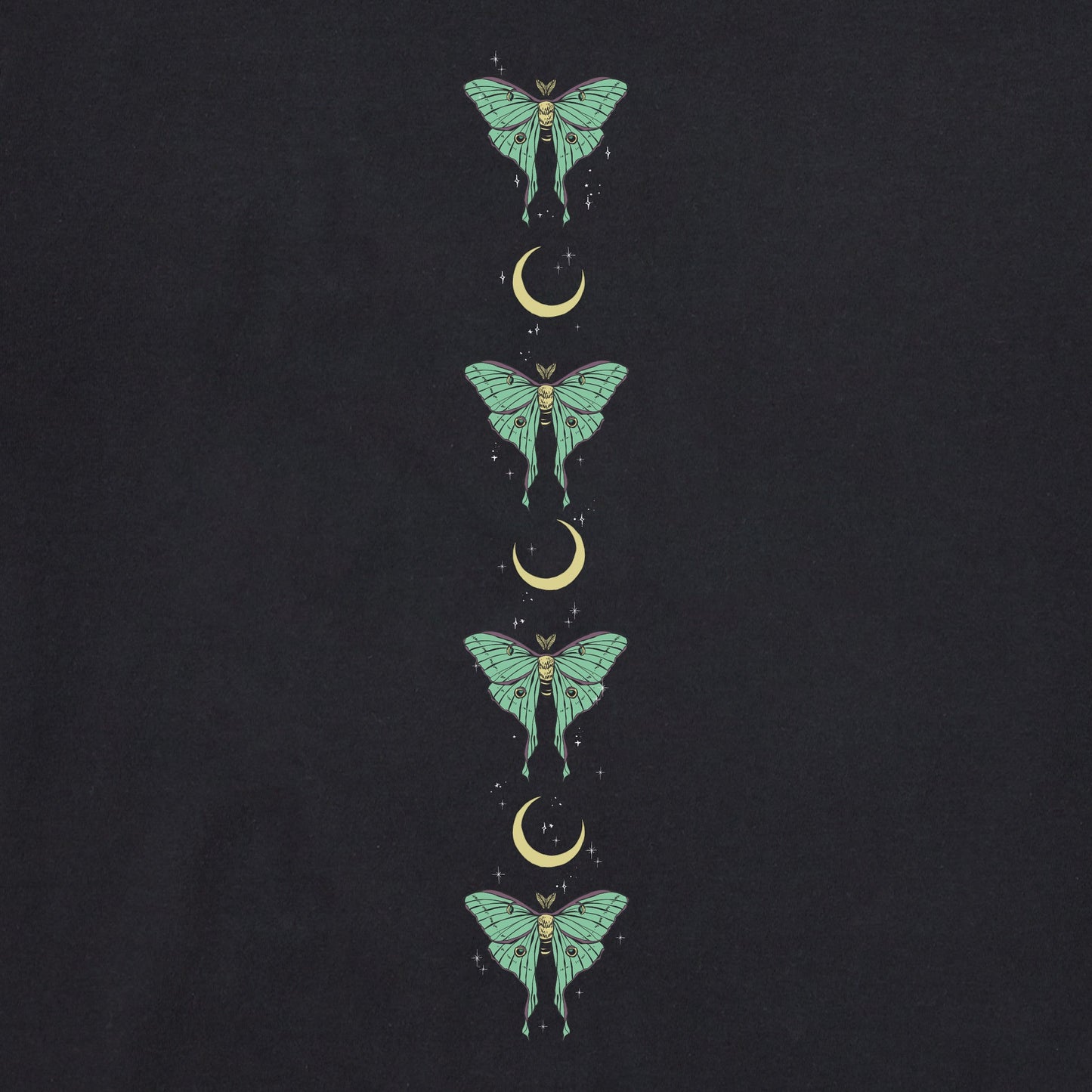 Women's Celestial Luna Moth Long Sleeve Crusher Boxy Tee