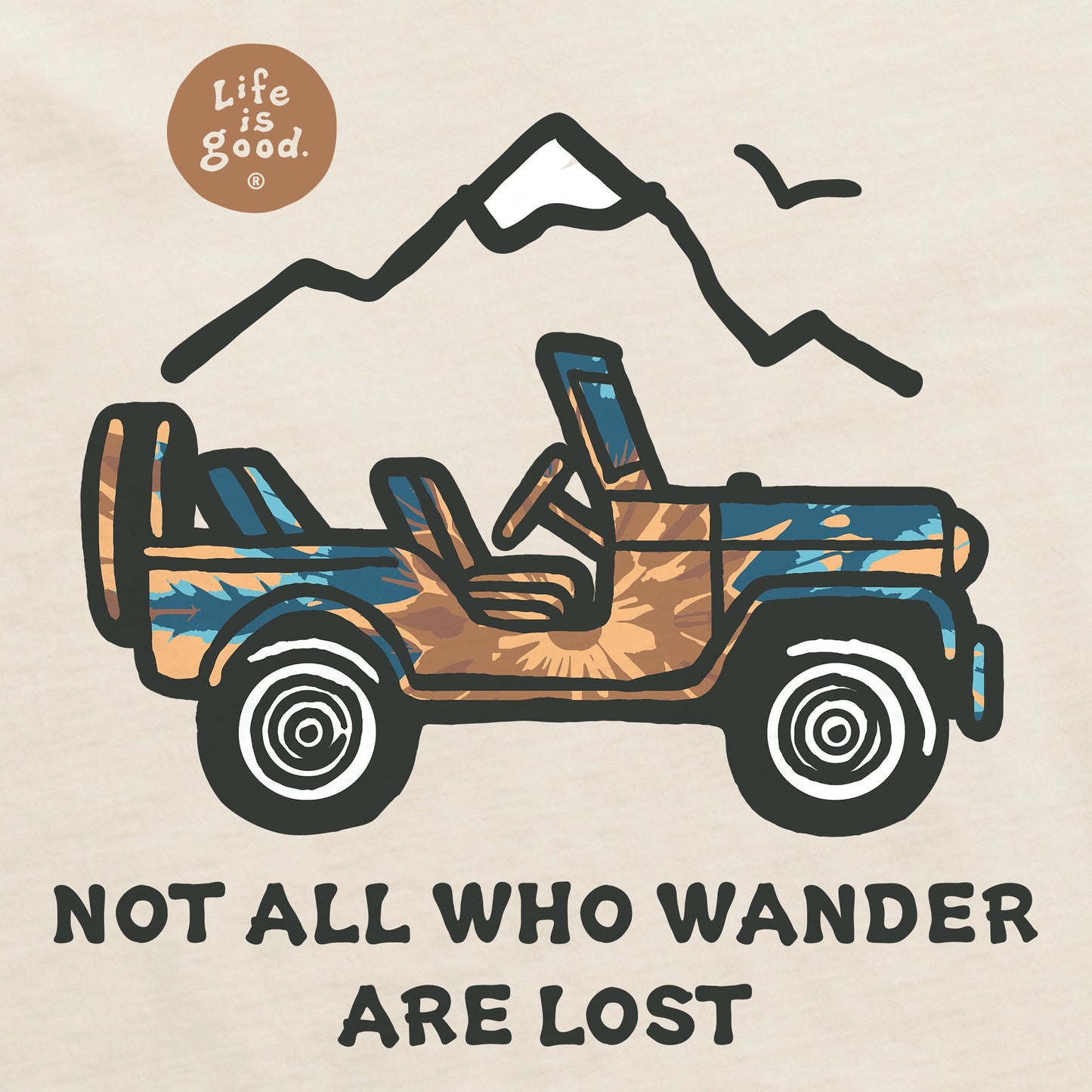 Men's Not All Who Wander Vehicle Tie dye Short Sleeve Crusher Tee