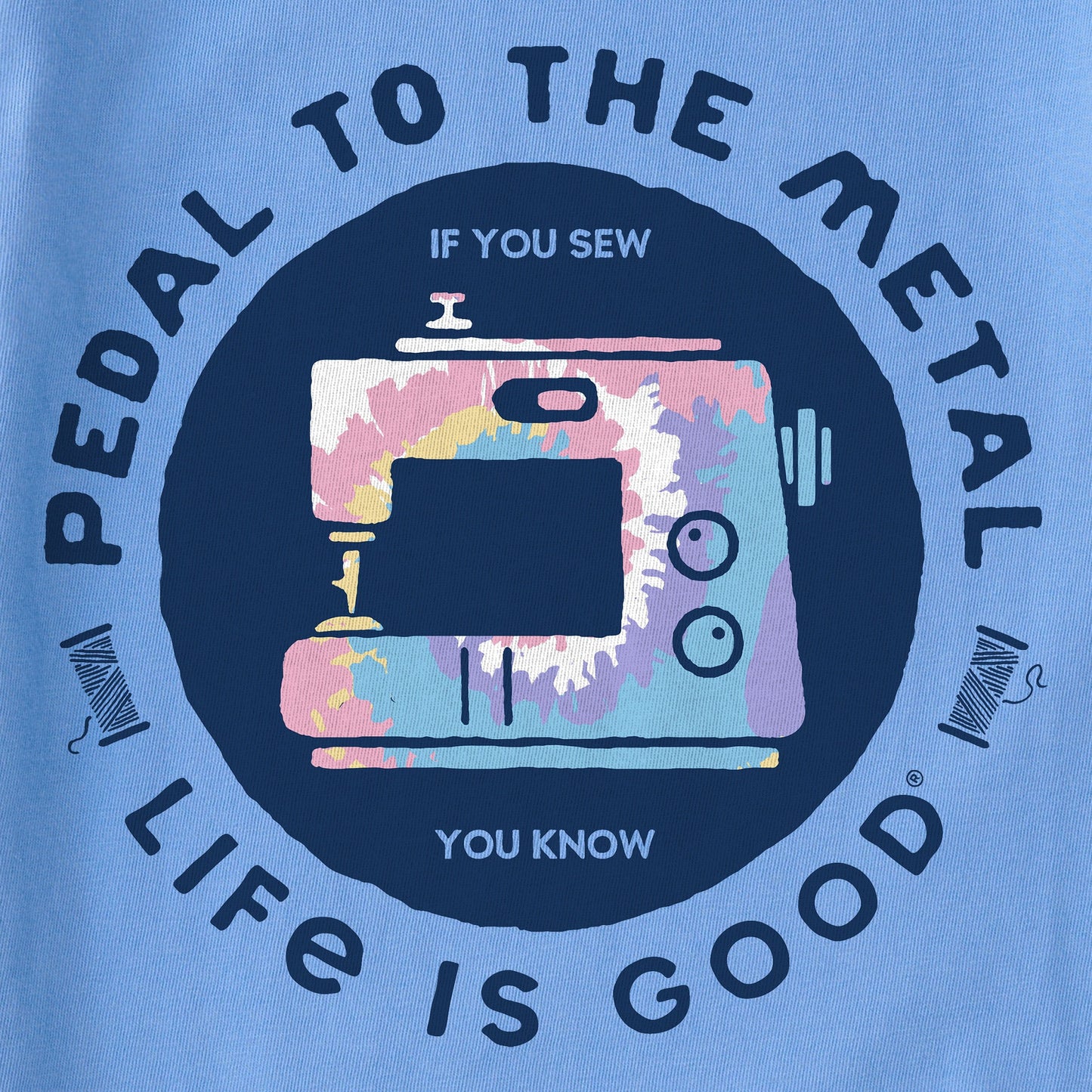 Women's Clean Pedal to the Metal Sewing Tie Dye Short Sleeve Crusher Boxy Tee