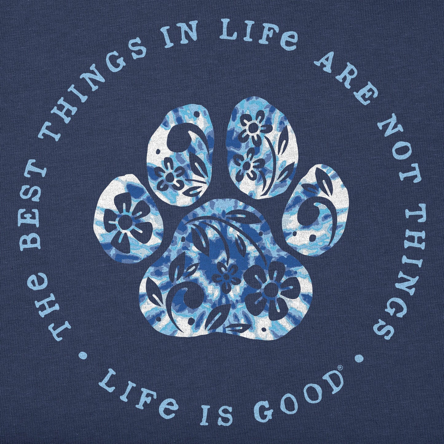 Women's Best Things Floral Paw Tie Dye Short Sleeve Tee