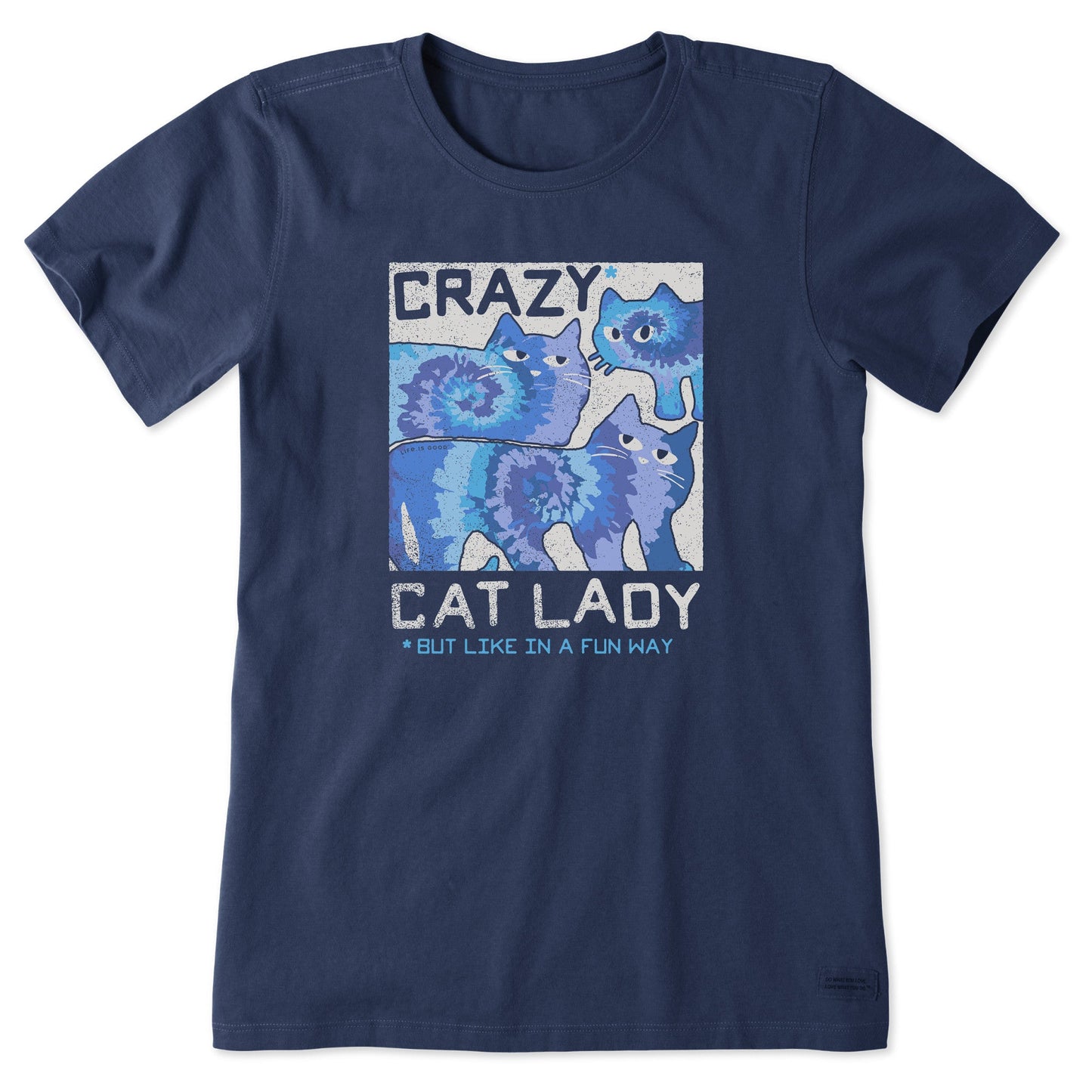 Women's Crazy Cat Lady Tie Dye Short Sleeve Tee