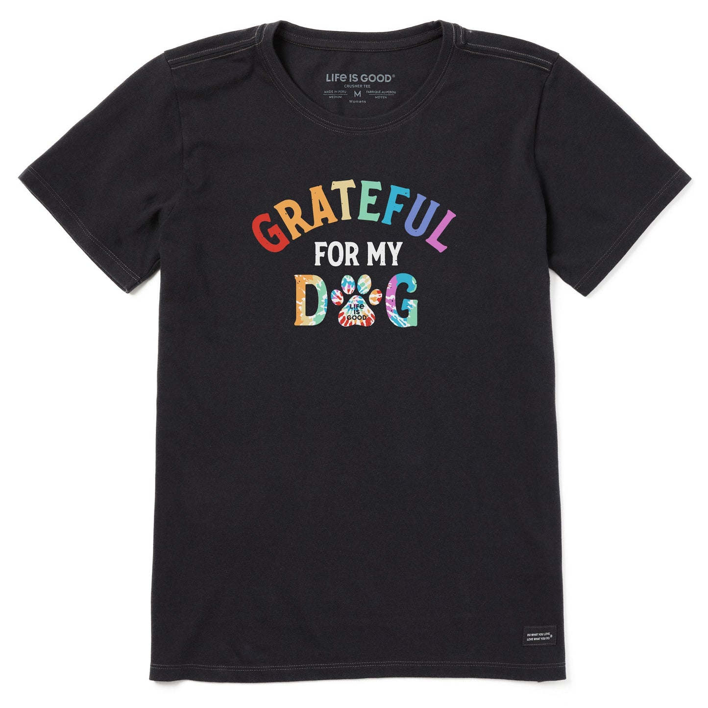 Women's Grateful for my Dog Tie Dye Short Sleeve Tee