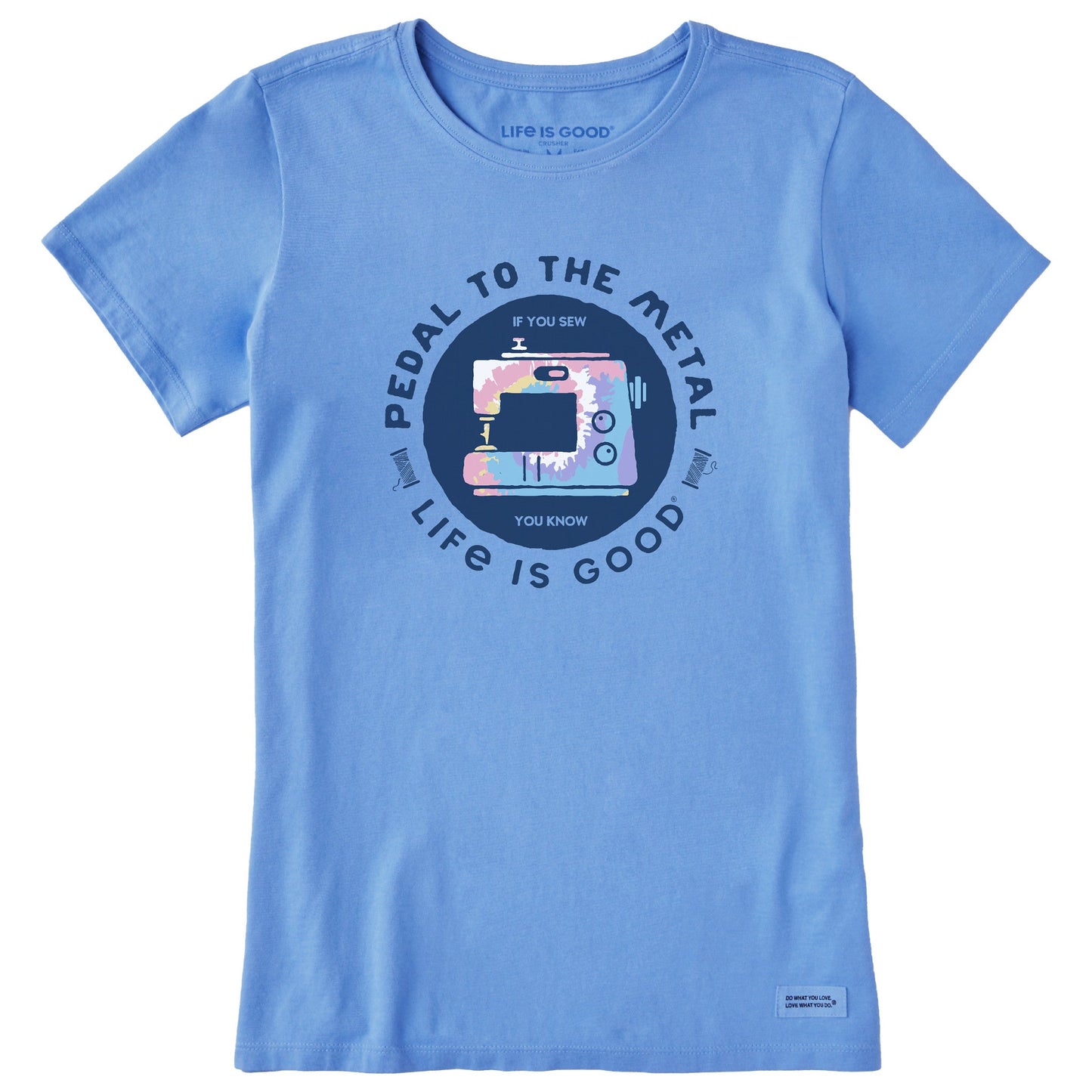 Women's Clean Pedal to the Metal Sewing Tie Dye Short Sleeve Tee