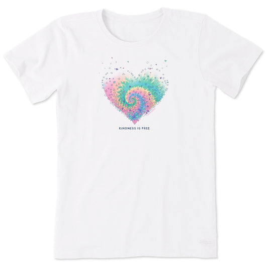 Women's Evaporating Heart Tie Dye Short Sleeve Tee