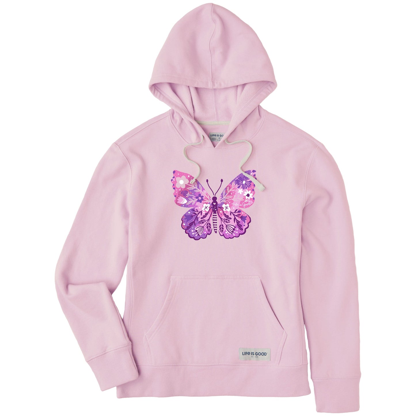 Women's Floral Butterfly Tie Dye Simply True Fleece Hoodie