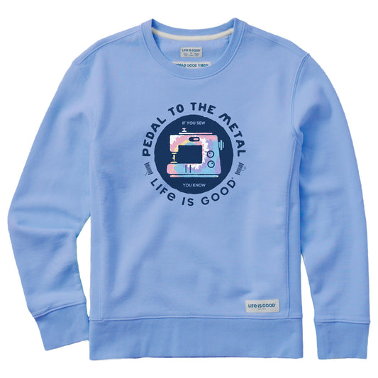 Women's Clean Pedal to the Metal Sewing Tie Dye Simply True Fleece Crew