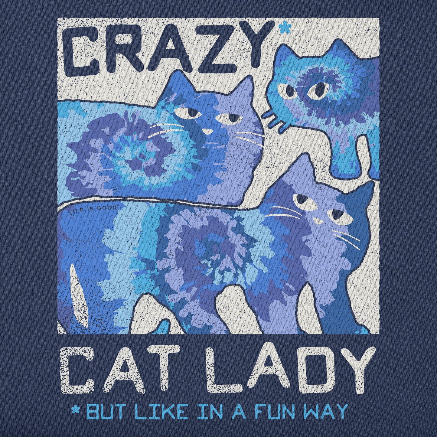 Women's Crazy Cat Lady Tie Dye Short Sleeve Tee