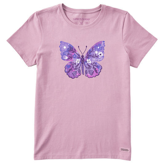 Women's Floral Butterfly Tie Dye Short Sleeve Tee