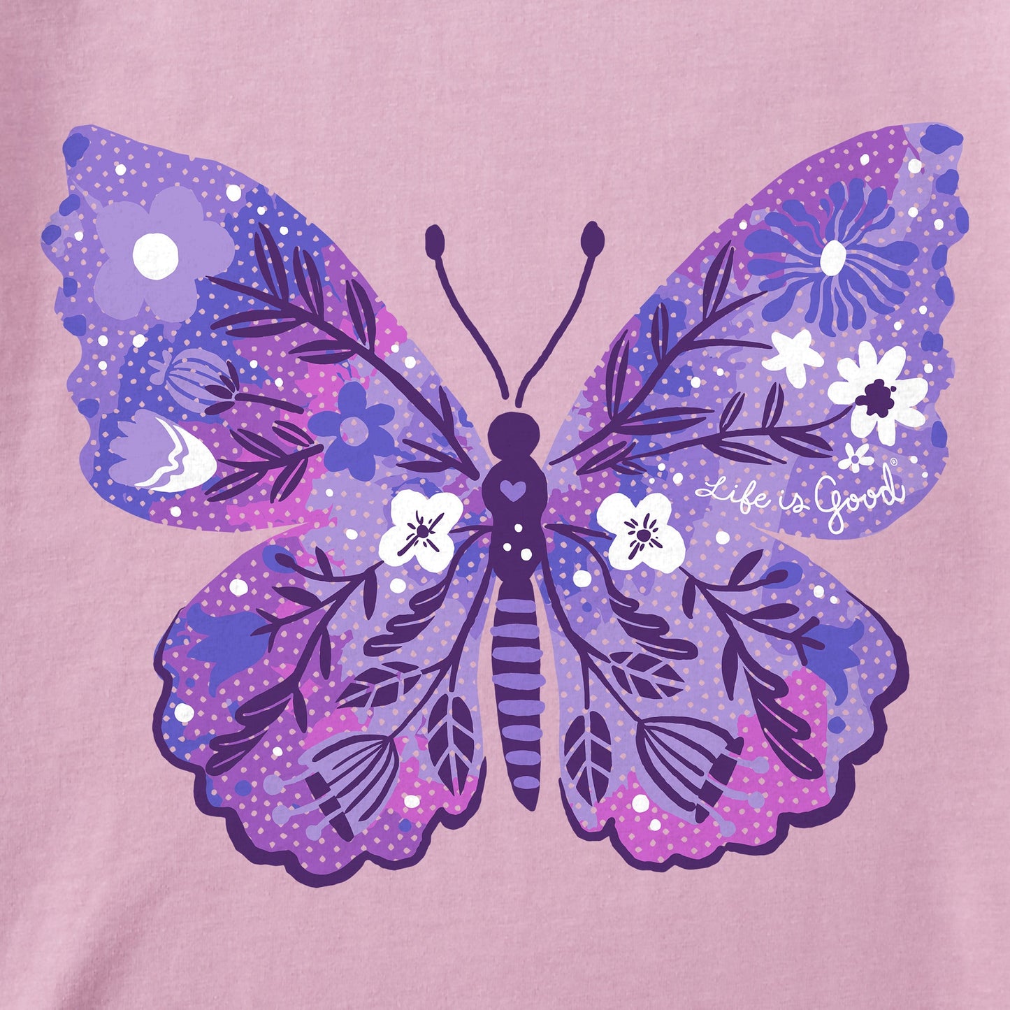 Women's Floral Butterfly Tie Dye Short Sleeve Tee