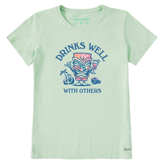 Women's Tiki Drinks Well Tie Dye Short Sleeve Crusher Tee