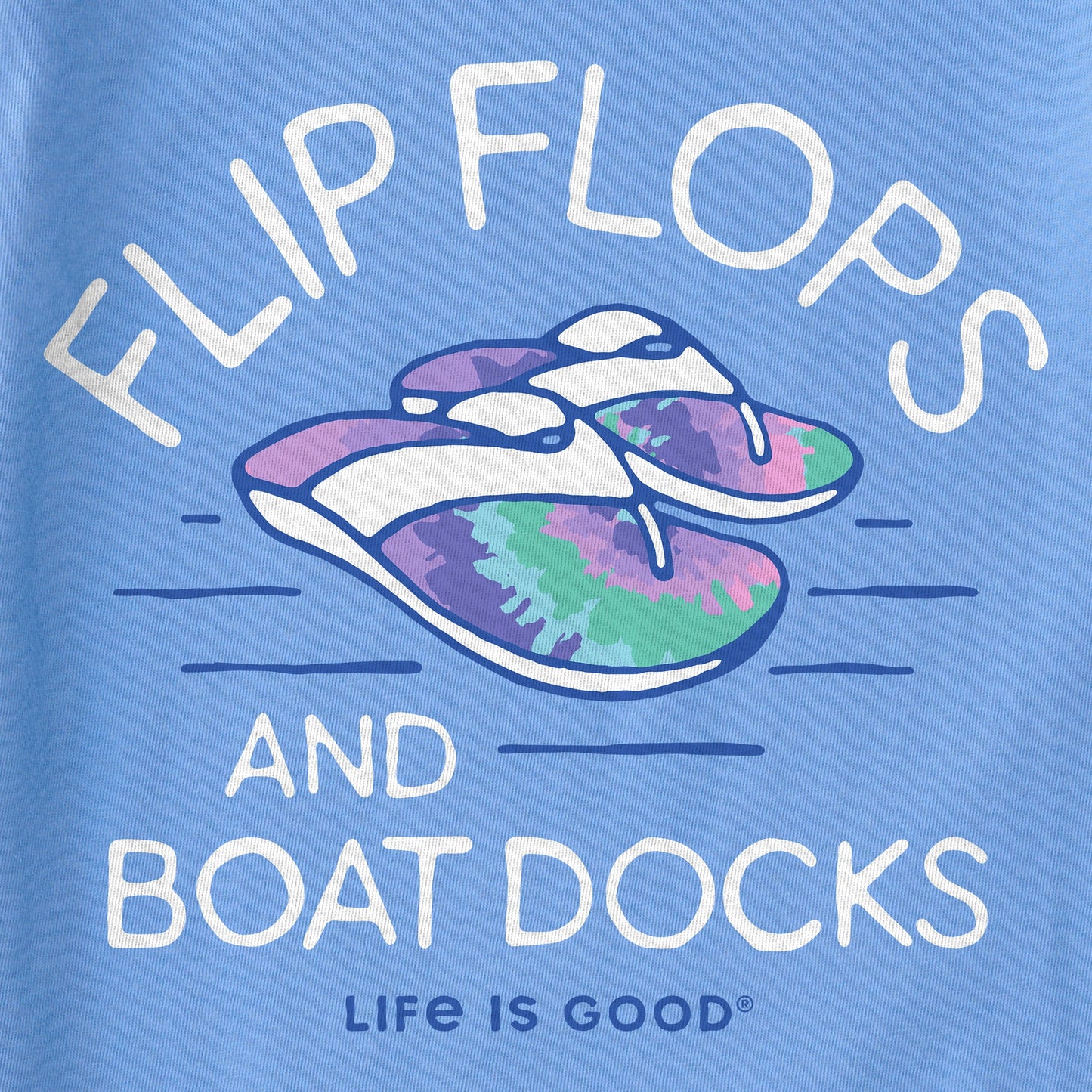 Women's Crafty Flip Flops and Docks Tie Dye Short Sleeve Tee