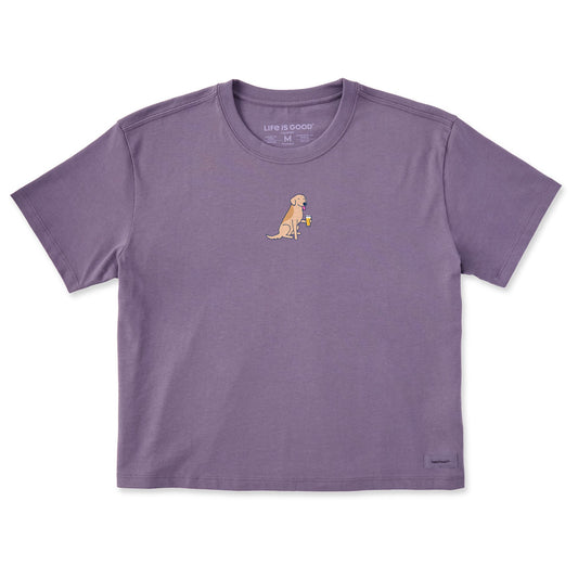 Women's Cold Beer Dog Short Sleeve Crusher Boxy Tee