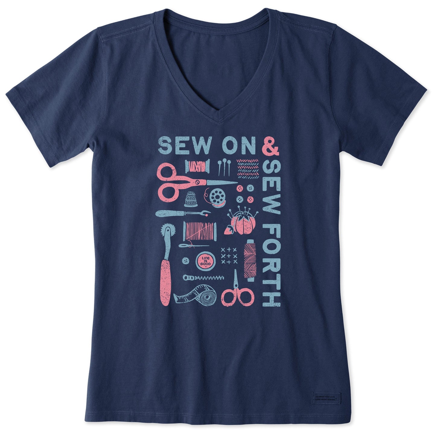 Women's Sew On and Sew Forth Tools Short Sleeve Crusher Vee