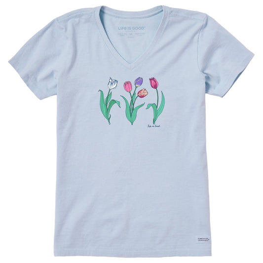 Women's 3 Genuine Tulips Short Sleeve Crusher Vee