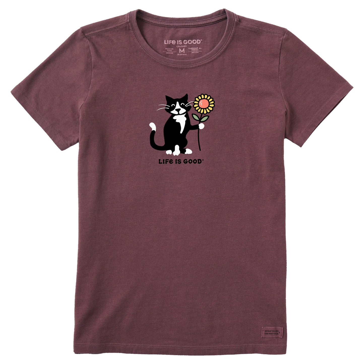 Women's Sunflower Cat Short Sleeve Crusher Tee
