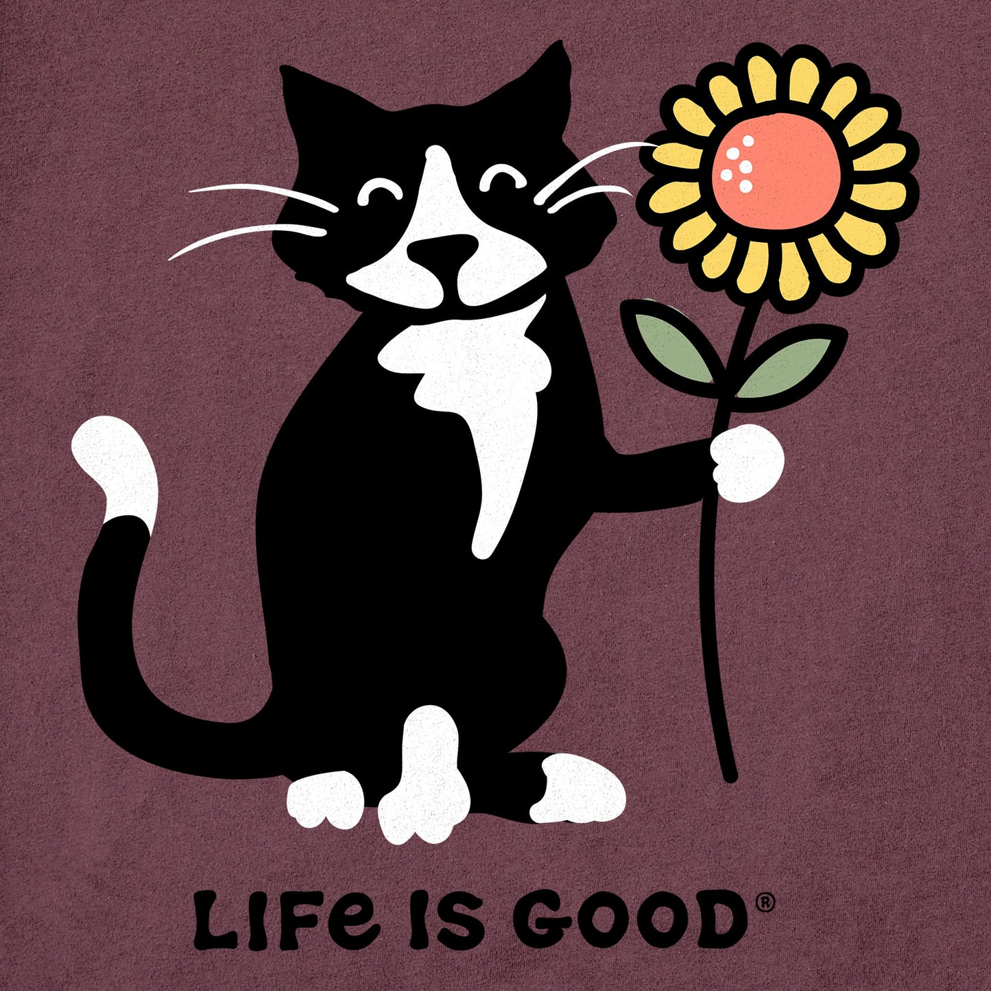 Women's Sunflower Cat Short Sleeve Crusher Tee