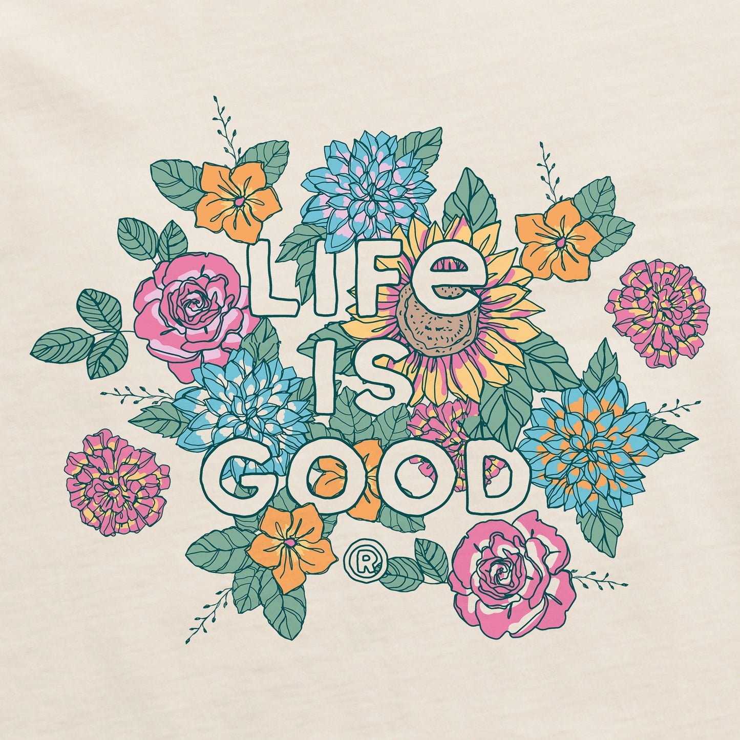 Women's Florals LIG Stacked Short Sleeve Crusher Tee