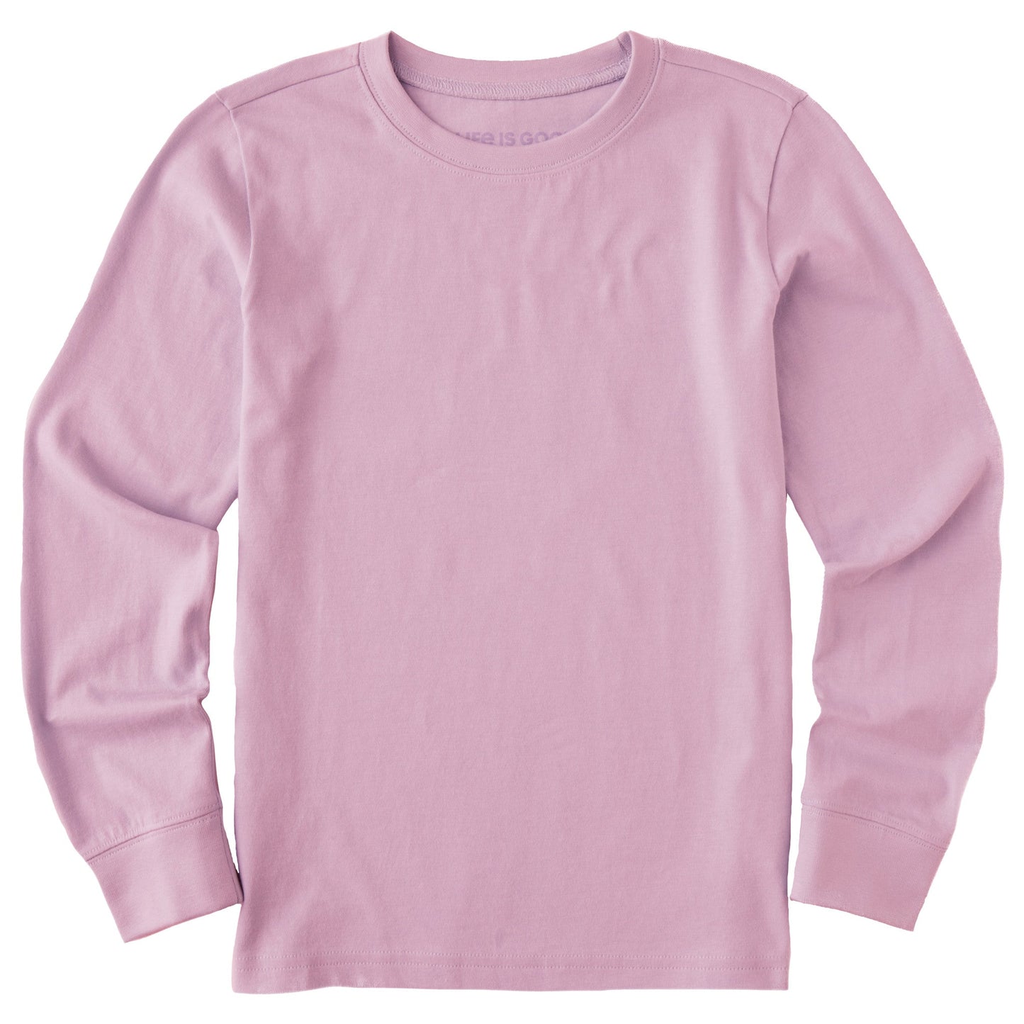 Kids Solid Long Sleeve Crusher Tee