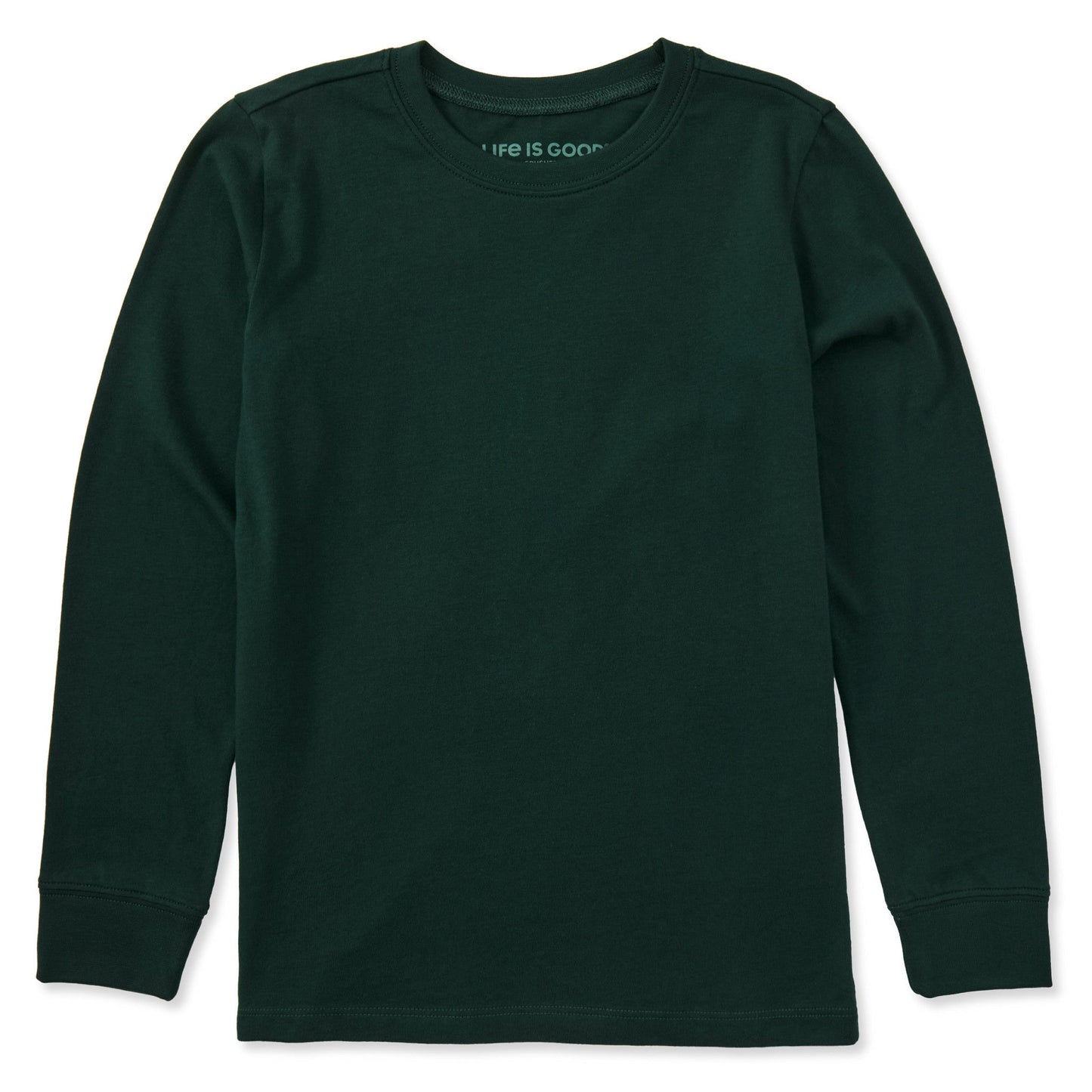 Kids Solid Long Sleeve Crusher Tee