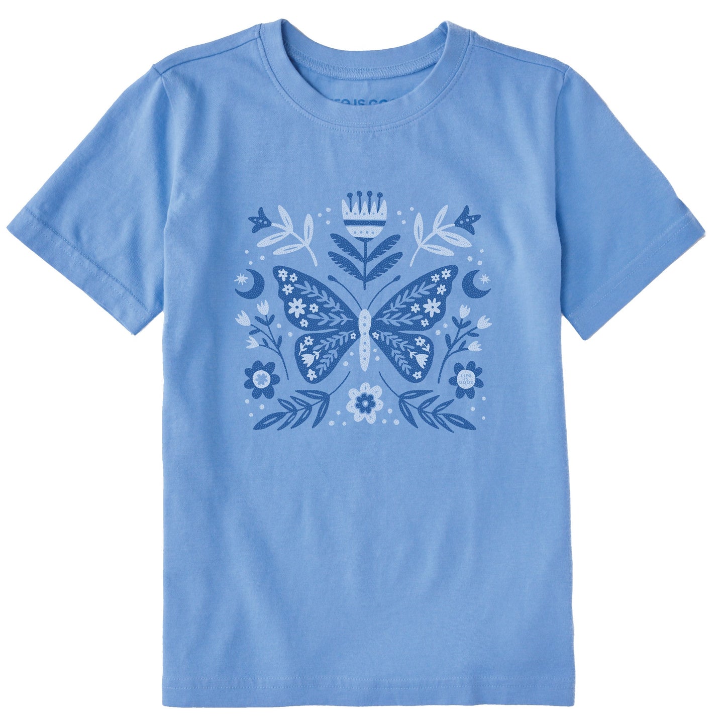 Kids Butterfly Pattern Short Sleeve Crusher Tee