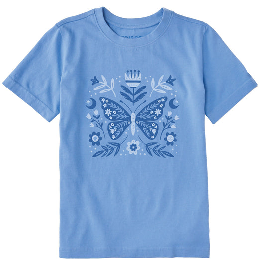 Kids Butterfly Pattern Short Sleeve Crusher Tee