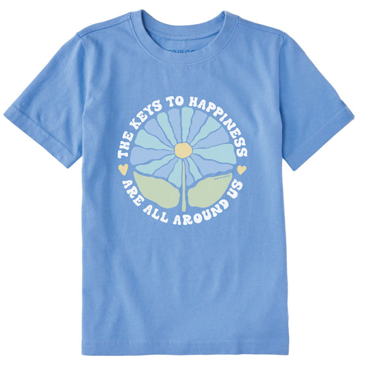 Kids The Keys to Happiness Are All Around Us Short Sleeve Crusher Tee