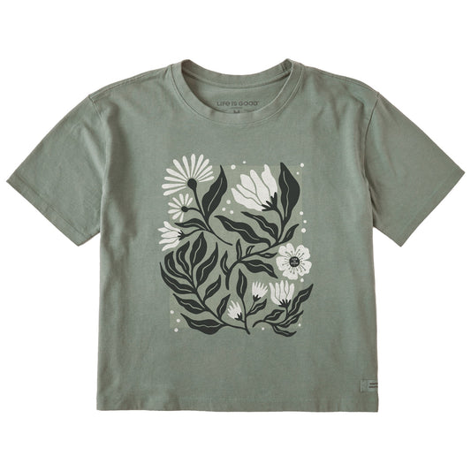 Women's Floral Array Short Sleeve Crusher Boxy Tee