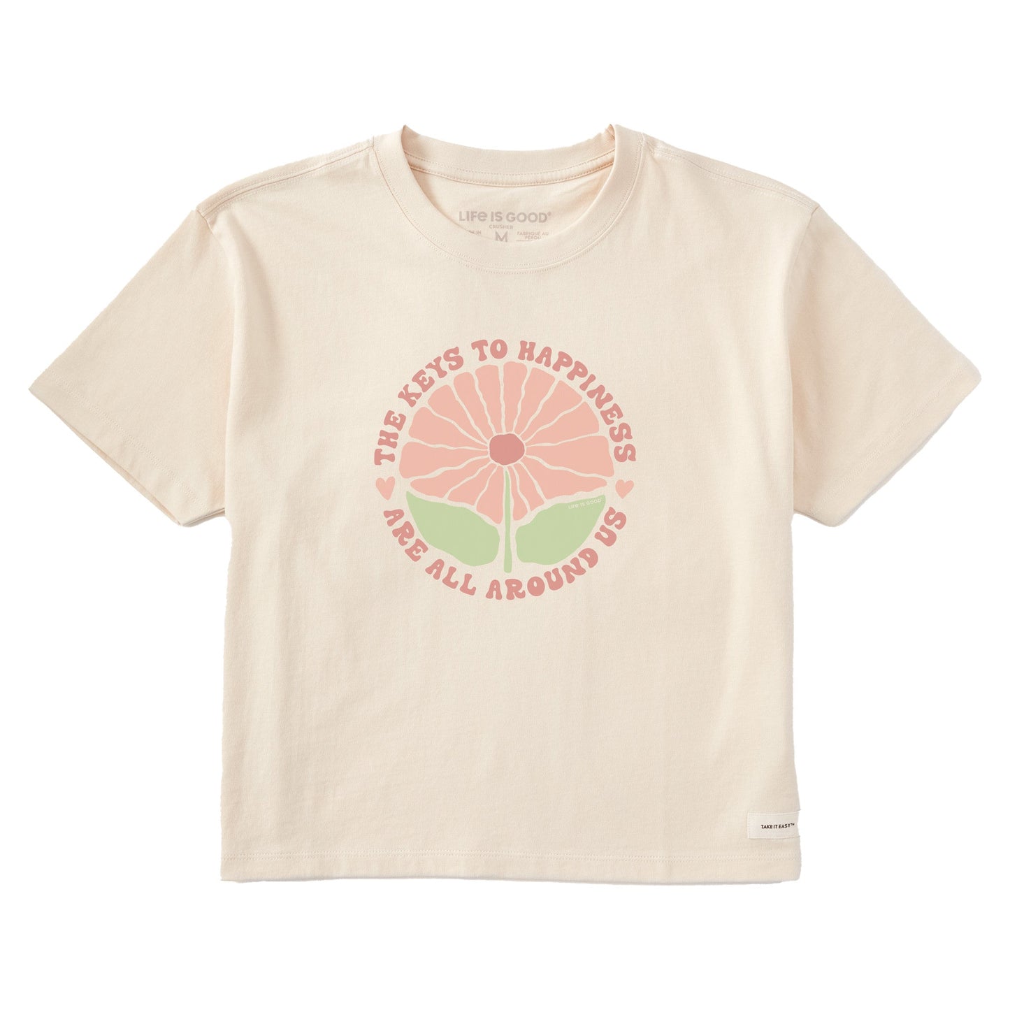 Women's The Keys to Happiness Are All Around Us Short Sleeve Crusher Boxy Tee