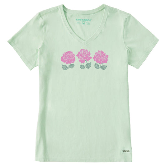 Women's Rose Trio Short Sleeve Crusher Vee