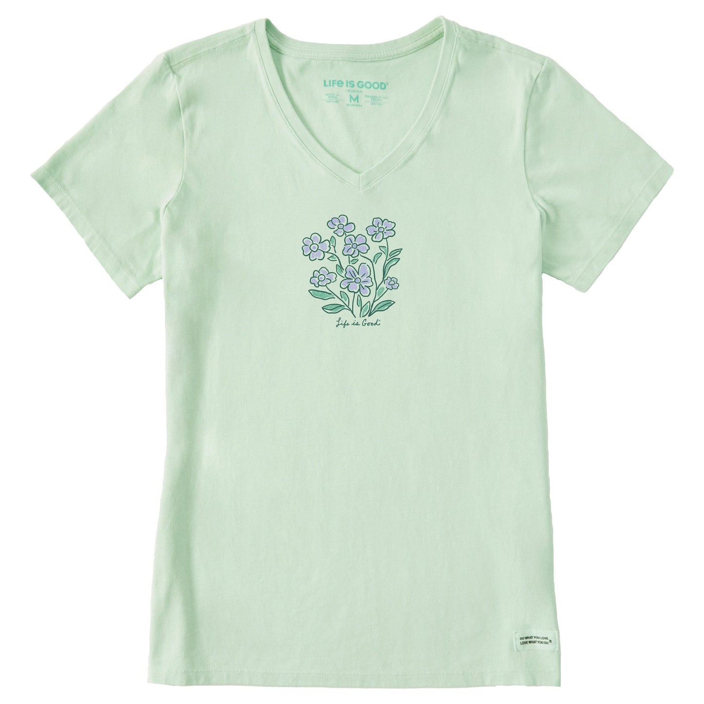 Women's Cheerful Wildflowers Short Sleeve Crusher Vee