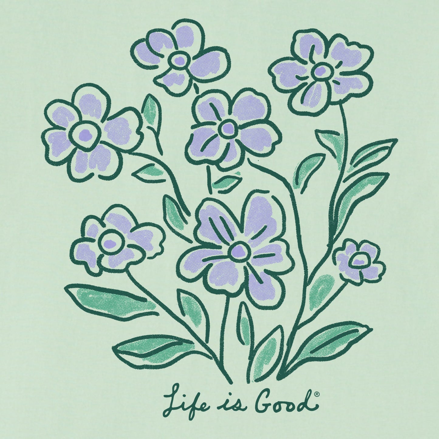 Women's Cheerful Wildflowers Short Sleeve Crusher Vee