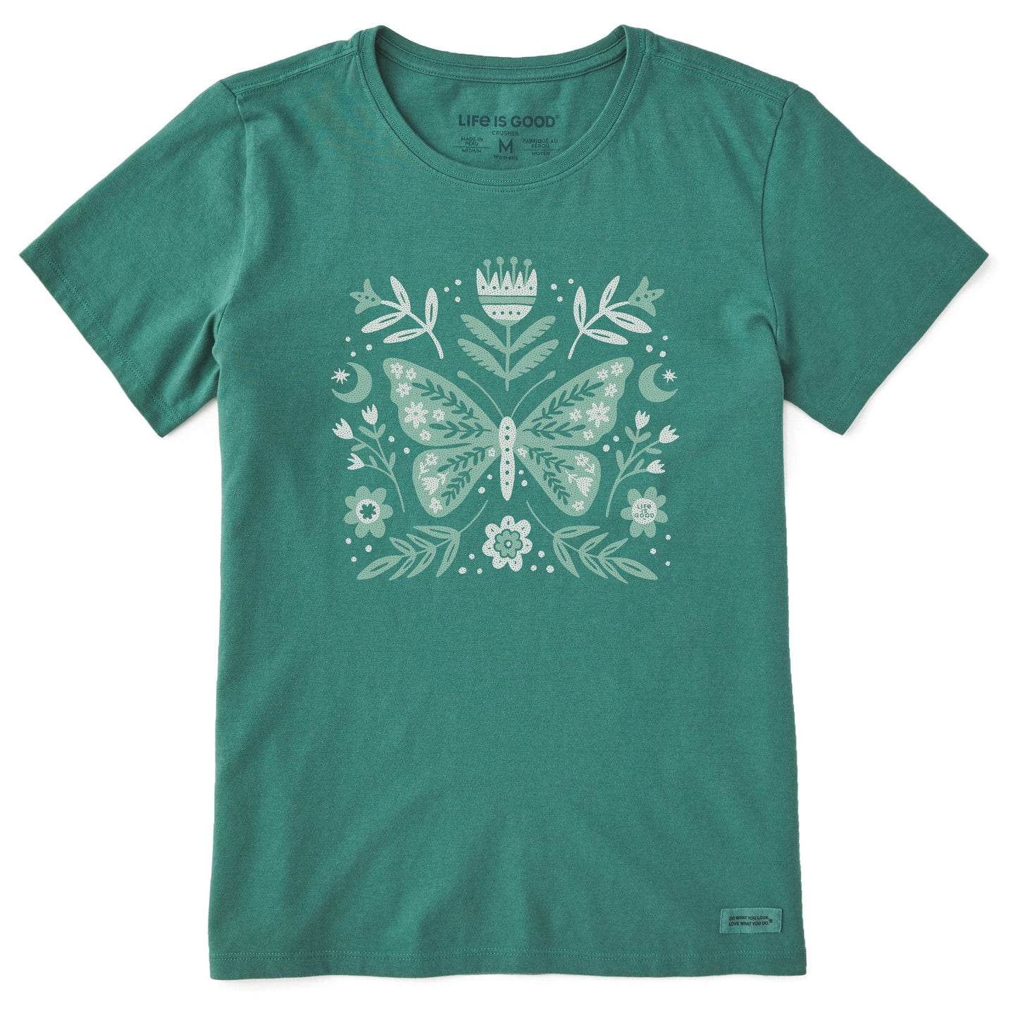 Women's Butterfly Pattern Short Sleeve Crusher Tee