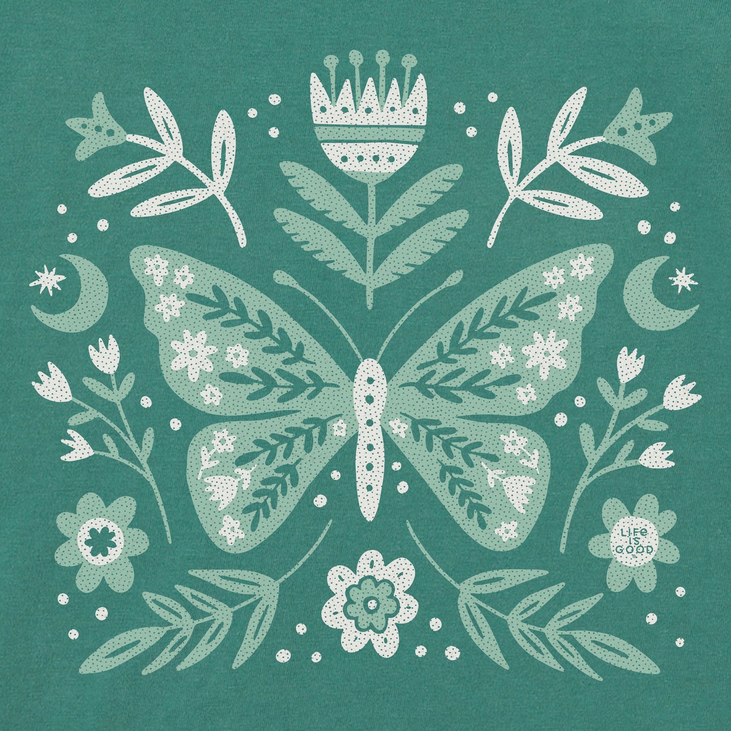 Women's Butterfly Pattern Short Sleeve Crusher Tee