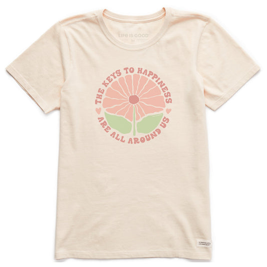 Women's The Keys to Happiness Are All Around Us Short Sleeve Crusher Tee